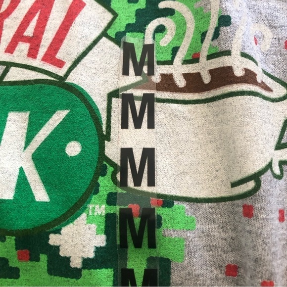 FRIENDS TV SERIES/ NWT/ Central Perk Coffee/ Gray/ Christmas Tee/ size M - Picture 6 of 6